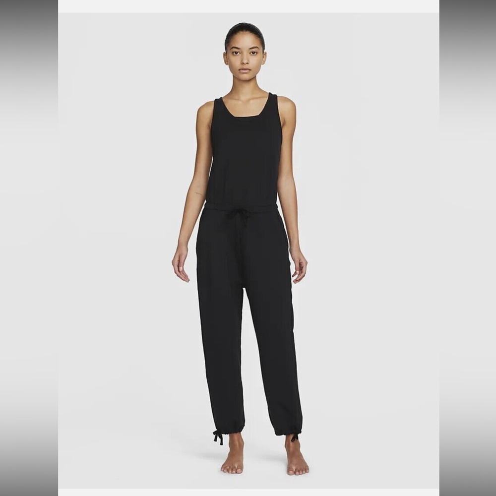 Nike Yoga Dri-FIT Jumpsuit Black Sleeveless Gym Casual size S